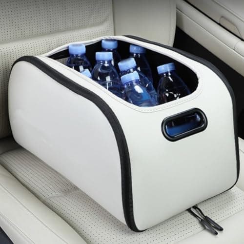 Gralara Trunk Organizer Box Luxury Feel Car Storage Box Multi-Layer Material Automotive Accessory for Road Trip, Orange — view 2