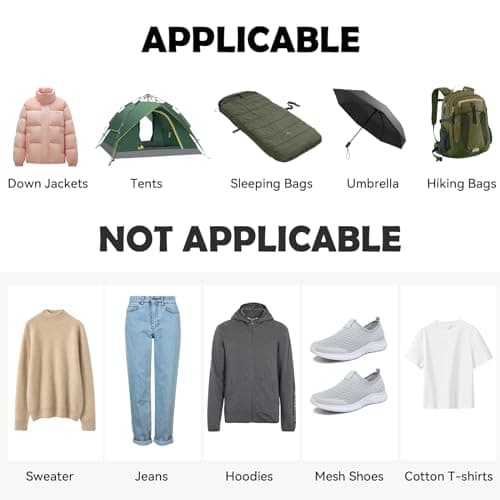 Giantree 2 Sheets Nylon Self-Adhesive Fabric Patches, Down Jackets Repair Set Waterproof Repair Tape Made of Nylon Repair Patch for Tents Down Jacket Sleeping Bag Bag Camping 20 cm × 15 cm — view 6