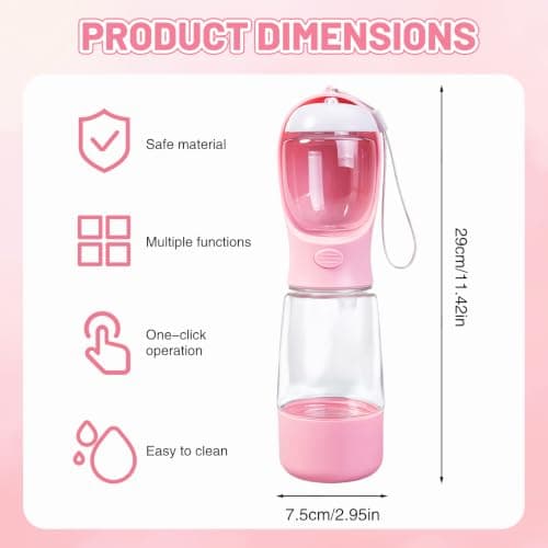Portable Dog Water Bottle for Walking, 3-in-1 Multifunctional Dispenser — view 2