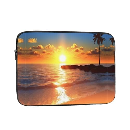Laptop Sleeve Case 10 inch, Shockproof Protective Laptop Cover Beach Sunrise Briefcase Portable Carrying Computer Bag