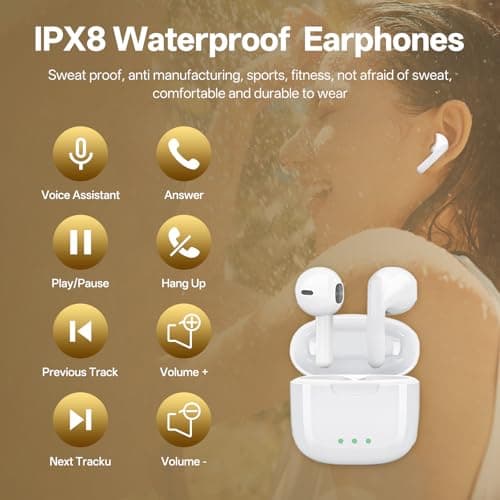 Wireless Earbuds, Bluetooth 5.3 In Ear Headphones with Noise Cancelling Mic — view 6