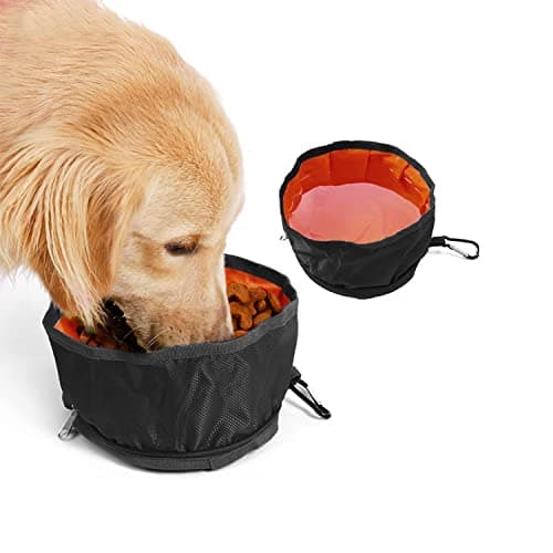 MABAHON 2Pcs Collapsible Dog Travel Bowls Portable Nylon With Clean Cloth — view 3