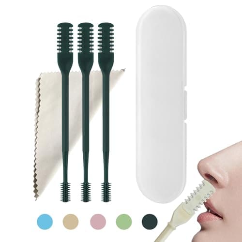 Nose Hair Trimmer,Double Sided Nose Hair Clippers,Portable Nose Hair Scissors Nose Hair Removal,360° Rotating Nasal Hair Cutter Personal Trimmer,Manual Nose Hair Trimmer for Men Women (Olive*3pcs)