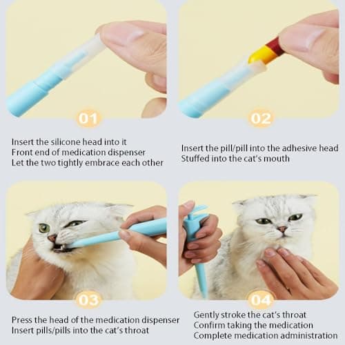 Animal Medicine Feeder Pet Pill Plunger Popper Pill Pockets for Cats Cat Pill Shooter Animal Medicine Feeder Side Grip Press Type with Silicone Tip for Dogs Cats Birds cat pill dispenser ﻿ — view 4