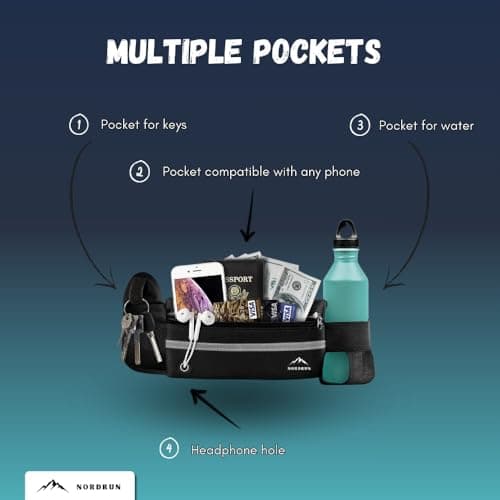 Adjustable and Waterproof Running Belt Suitable for All Phones | Running Belts for Women and Men | Phone Holder for Running | Sporty Waist Bag — view 4