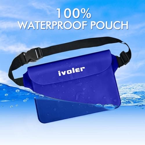 ivoler [2 Pack Waterproof Phone Case & Pouch Set, IPX8 Dry Bag with Waist Strap for Beach, Swimming, Kayaking, Fits iPhone 17 16 15 Pro Max, Samsung S26 S25 Ultra, Up to 7.0" - Sapphire Blue — view 4