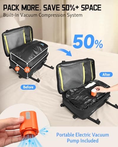 Zurligi Vacuum Travel Backpack with Pump, Detachable Vacuum Bag, 30-60L — view 2