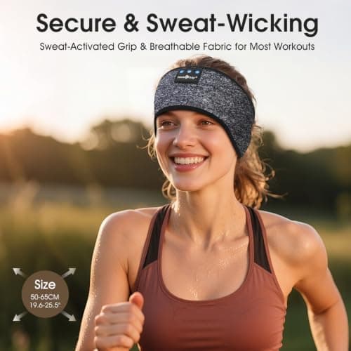 MUSICOZY Sleep Headphones Cooling Headband Headphones for Side Sleeper — view 4