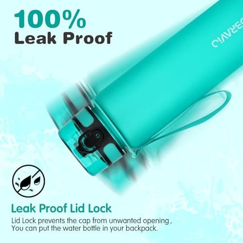 Gobravio Water Bottle 1l BPA Free Sports Bottle Leakproof Dishwasher Safe for Teenager, Adult, Sports, Hiking, Gym, Outdoor, School & Office — view 3