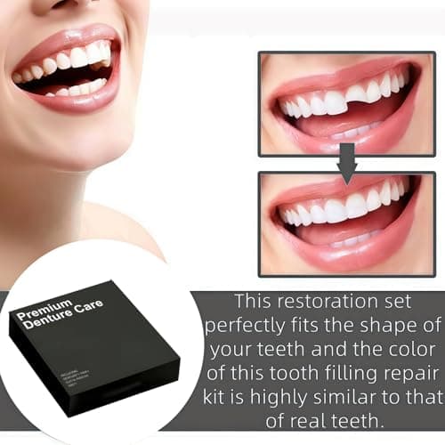 2pcs Soft Denture Silicone Reline Kit,False Teeth Set for Women and Men,Full Mouth Temporary Dentures,Easy to Use,Wide Application,Portable Design,Premium Materials,Soft and Comfortable Design — view 2