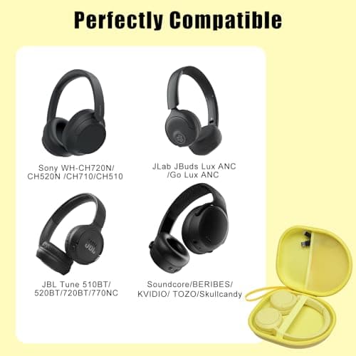 XANAD Hard Headphone Case for Sony WH-CH720N/WH-CH520/ULT WEAR Yellow — view 3