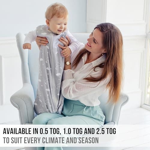 Organic Cotton Baby Sleeping Bag 1.0 TOG Wearable Blanket Sleep Sack 2-Pack — view 2