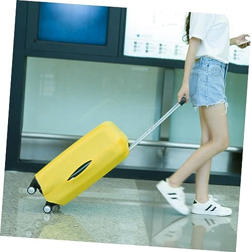 Suitcase Cover Elastic Stretch Fabric Protective Bag for 22-inch Yellow — view 3