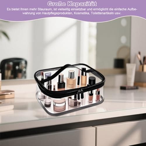 Clear Toiletry Bag, 2PCS Clear Make up Bag, Transparent Cosmetic Bags — view 6