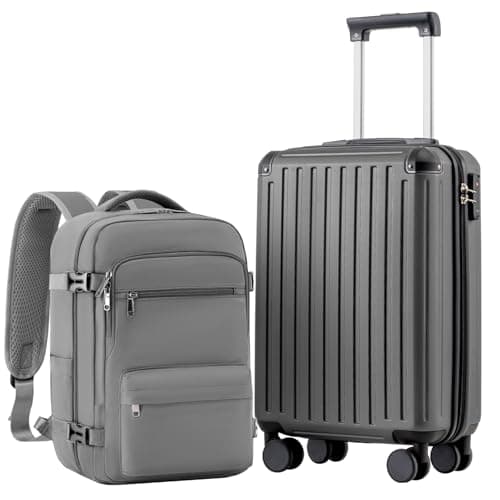 COOLIFE Cabin Suitcase 55x35x20 & Cabin Bag 40x30x20 Ryanair EasyJet PC+ABS