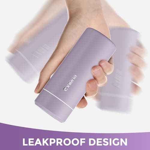 Exllena 【Upgraded】 Small Water Bottle for Handbag – 250ml Mini Flask for Hot & Cold Drinks, Perfect Small Insulated Water Bottle for Travel, Milk, Coffee... (Purple) — view 5