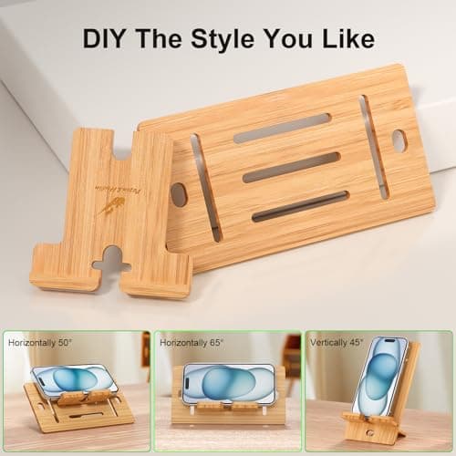 Pezin & Hulin Bamboo Cell Phone Stand,Slim Version-Natural Bamboo — view 3