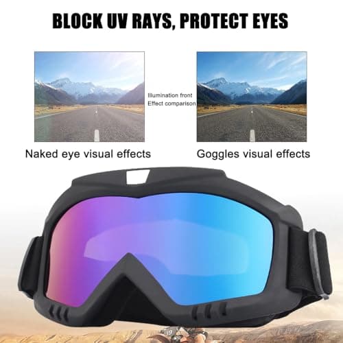 VJK Bike Goggles - Removable Face Mask, Motion Goggles for Riding, Dirt, Ski, ATV, Motocross, Racing, Windproof, Fog-Proof, Warm for Adults — view 4