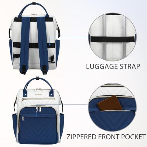 VANKEAN Laptop Backpack Women, 15.6" Computer Backpacks College Work Blue — view 3
