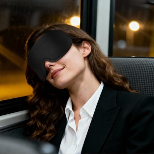 Sleep Mask for Travel, Soft Adjustable Blackout 3D Eye Mask for Sleeping — view 6
