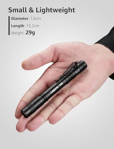 Lepro Small Torch Battery Powered, 2 Pack LED Pen Torches with Clip — view 2
