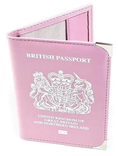 Esposti British Passport Holder | UK Passport Wallet | UK Passport Cover | Non EU | Premium PU Leather | Silver Protective Corners | Pink — view 2