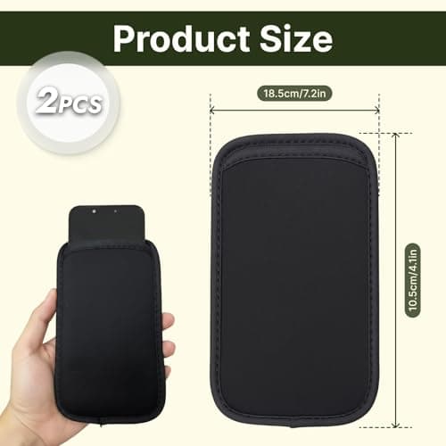 2PCS Phone Bag, Universal Neoprene Shockproof Pouch Sleeve Case for S23 Ultra, Note20 Ultra, S20 Ultra, Note10 Lite, A53 5G, 15 14 13 12 Pro Max, Soft Lightweight Waterproof Protection Bag — view 2
