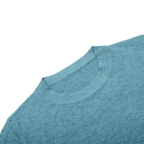 Women's Wool Blend Crewneck Pullover Sweater Long Sleeve Thermal Base Layer Top for Travel and Hiking (Sky Blue, S) — view 6