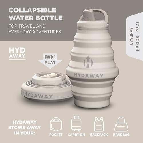 HYDAWAY Hydration Travel Pack - 17oz Collapsible Water Bottle with Flip-Top Lid and Protective Travel Case - BPA-Free, Leak-Resistant, and TSA-Friendly for Commuting, Hiking, and Traveling — view 4