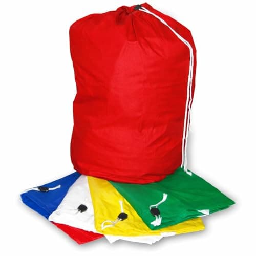 INCO-CARE Durable Laundry Bag with Drawstring and Carry Handle, Heavy Duty Reusable, Colour-Coded, Machine Washable 95°C. (Pack of 2, Red) — view 2