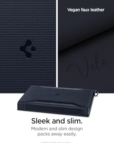Spigen Passport Card Cover Holder Passport Wallet Travel Documents Organizer Protector Passport Holder Travel Accessories with RFID Blocking Technology SIM Card Pin Included - Navy Blue — view 6