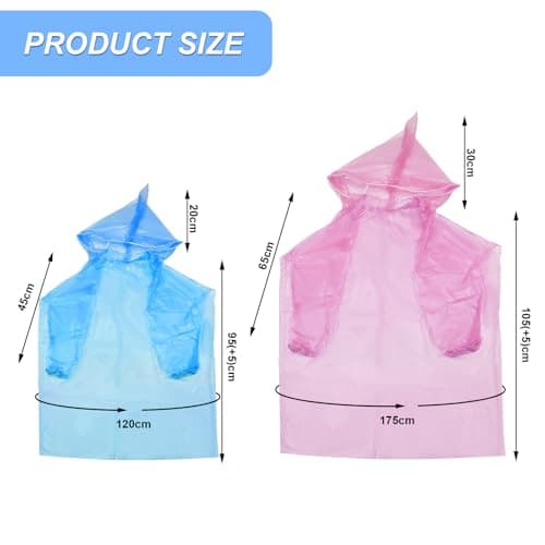 ZOCONE 12 Pack Poncho Waterproof Adult Kids Disposable Rain Ponchos Family Pack for Outdoor Camping Festivals Hiking Travel — view 4