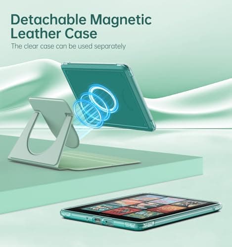 MoKo Rotating Case for 7" Kindle Paperwhite 12th Gen/Colorsoft, Agave Green — view 3