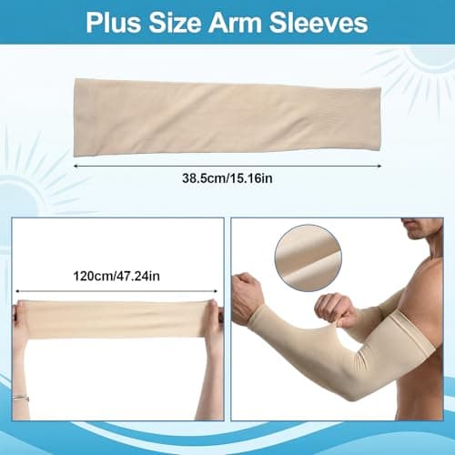 Nogeqi 2 Pair Arm Covers for Women, UV Sleeves for Men, Cooling Sun Protection Sleeves, UPF 50 Arm Compression Sleeves Men,Compression Arm Sleeve for Outdoor Work, Sports, Men & Women — view 2