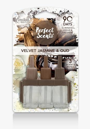 Perfect Scents Velvet Jasmine & Oud Plug-In Air Freshener with 6 Refills, 20ml Each, 90 Days Odour Eliminator, Limited Edition — view 2