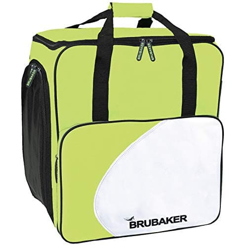 Brubaker Ski Boot Winter Sports Bag 'Lake Placid' Rucksack Boot Bag Ski Boot Bag Helmet Bag with Rucksack Function, Adult (Unisex), green/white