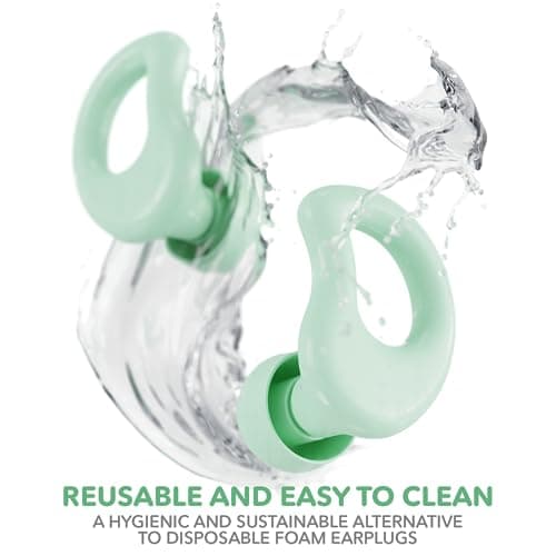 CURVD Everyday Earplugs – Ultra Soft, Customizable Sleep, Travel, Sensitivity, Noise Protection, for Sound Canceling Isolation, up to -30dB Reduction, NRR 15, Reusable and Sustainable (Mint) — view 4