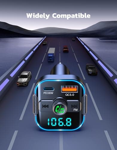 Glangeh 2026 Upgraded Bluetooth 5.3 Car Adapter【PD 36W+QC3.0 18W】 — view 6