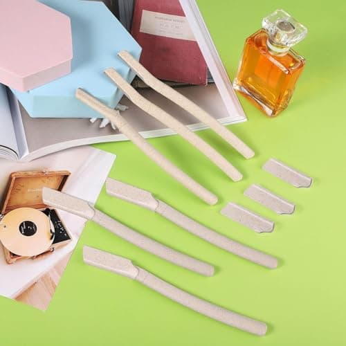 Lanjue 6PCS Dermaplaning Face Blades, Beige Wheat Straw Razor Set for Women — view 2