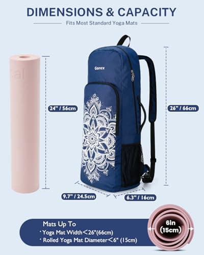 Gonex Yoga Mat Bag Convertible Backpack Blocks Carrier Wet Pocket — view 3