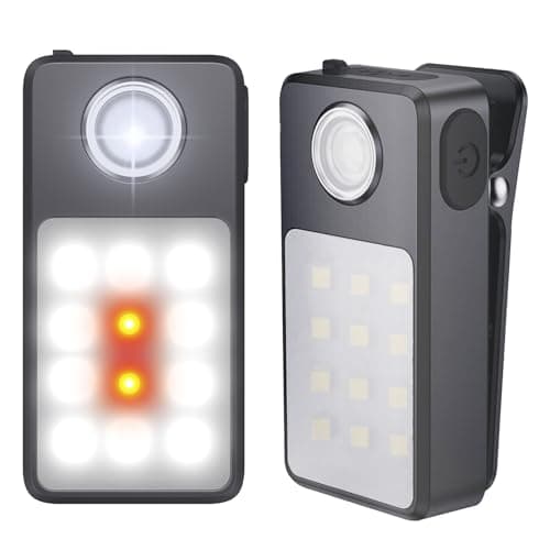 Tubasion Running Light USB-C Rechargeable, 3 Modes Upgraded 2-uses Clip on Torch, IPX7 Waterproof Compact LED Flashlight for Working, Cycling, Running, Camping and Safety Warning(Black 2Pack)