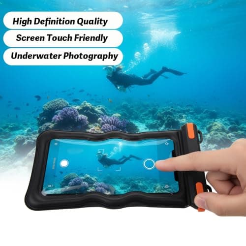 Pinmxaex IPX8 Floating Waterproof Phone Pouch, 2 Pack Black — view 3