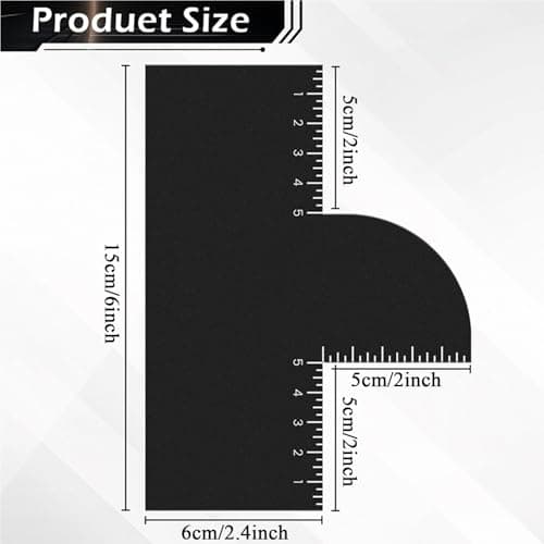 Barber Enhancement Card – 5.91in PVC | Reusable T Shape Hairline Shaping Tool with Measurement Indicators | Hairline Tool | T-Shaped Guide | Cutting Aid for Precise Shaping Measurement Men Teens Boys — view 6