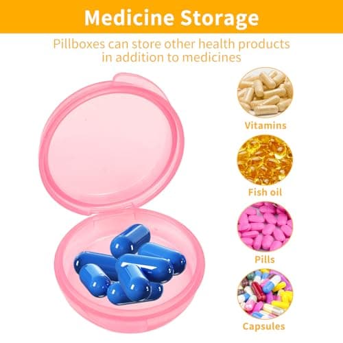 6 Pcs Small Pill Box, Travel Mini Tablet Box, Portable Medical Tablet Pots — view 4