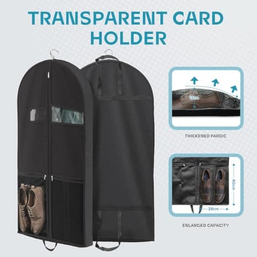 1PC Suit Bag for Man 60x110cm, Reusable Suit Carriers with Zipper Pocket — view 4