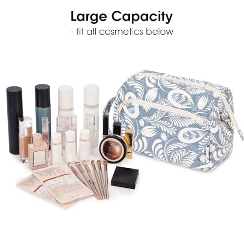 Narwey Makeup Bag, Travel Toiletry Bag, Wide-Open Wash Bag for Women — view 3