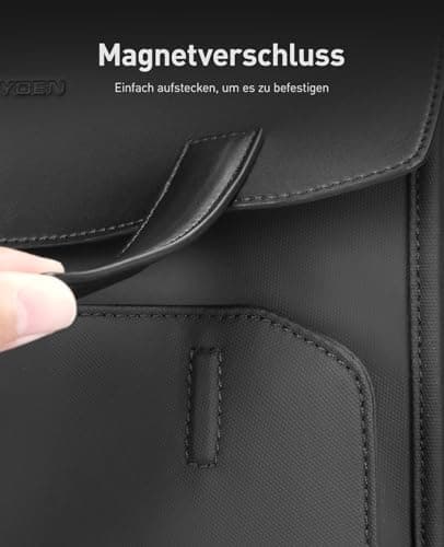 MARK RYDEN Water Resistant Leather Backpack Mens with Magnetic Clasp — view 4