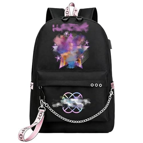 Sidesea K P0p Multi-Pocket Travel Daypack, Large Capacity Backpack For School, Adjustable Shoulder Straps Lightweight Casual School Bag for Boys & Girls, Merch For Fans Vacation Travel