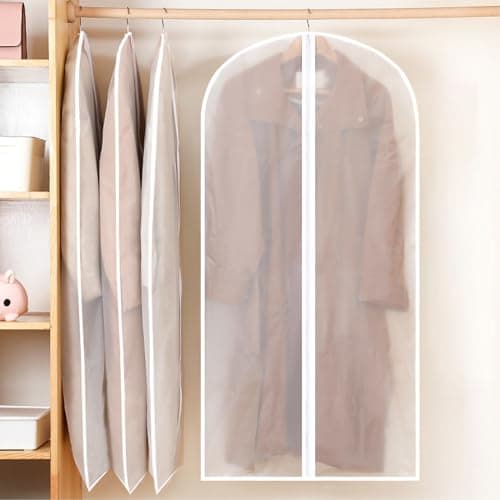 Yelinosk 5 Pack Suit Bags - 60 x 120cm, Anti-Dust & Water Protector, Washable Full Zipper Garment Bags Perfect for Travel or Home — view 5