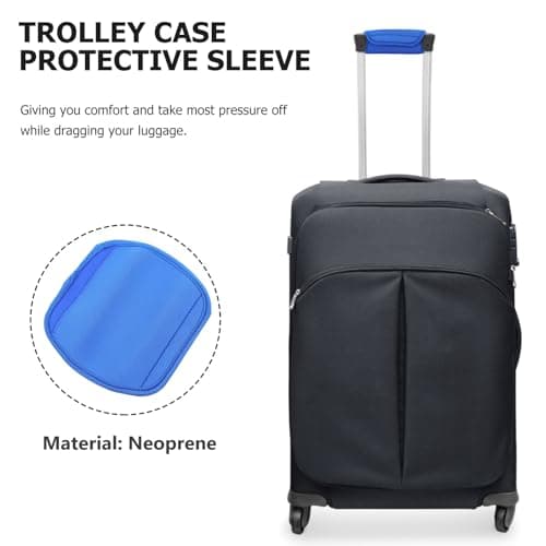 LALAFINA Luggage Handle Wraps Protective Sleeve Neoprene Lightweight and Comfortable with Blue Soft Suitcase Handle Covers for Travel and Business Trips Designed for Flight Attendants — view 3